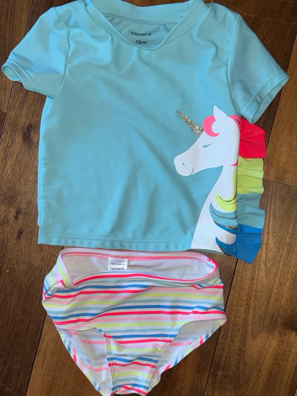 Carters GIRLS Swim Set (Unicorn) 18 Months